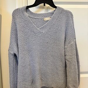 Altar'd State Purple V-Neck Sweater Chunky Knit